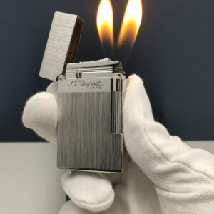 ST Dupont Generation 2 Brushed Silver Solid Brass Flint Resonant Sound Lighter