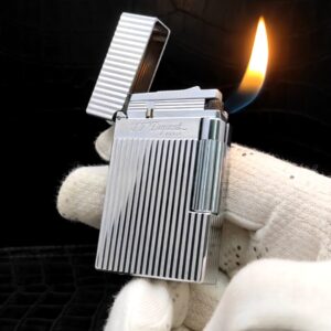 ST Dupont Angled Flame Pipe Resonant Sound Lighter, French Solid Brass Refillable ST Dupont Resonant Sound Angled Flame Lighter